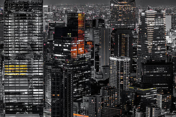 Roppongi Poster featuring the photograph Empire of lights #1 by Stefano Carniccio