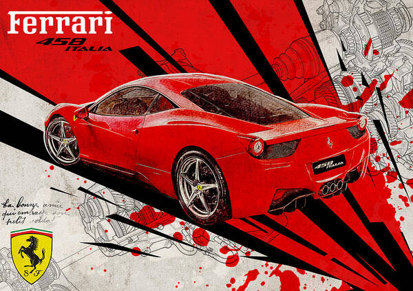 Poster FERRARI - 458 italia | Wall Art, Gifts & Merchandise 