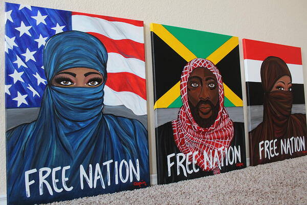 Painting Poster featuring the painting Free Nation Series #2 by Art By Naturallic