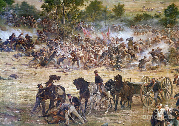 1863 Poster featuring the painting Gettysburg, 1863 by Paul Philippoteaux