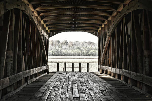 Covered Poster featuring the photograph Inside the Covered Bridge #1 by Joanne Coyle