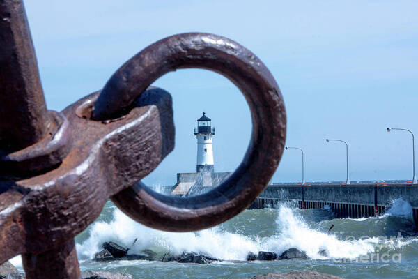 Tinas Captured Moments Poster featuring the photograph Lighthouse Thru The Hole by Tina Hailey