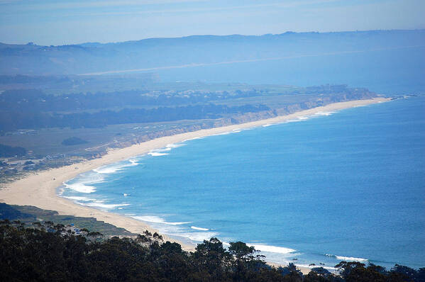Half Moon Bay Poster featuring the photograph Looking Down On Half Moon Bay #1 by Carolyn Donnell