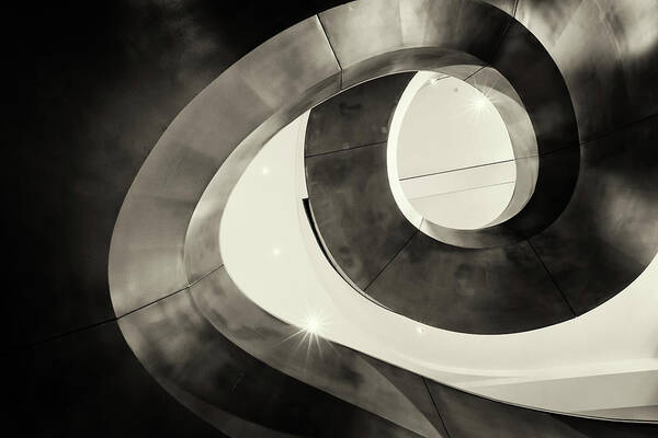 Metal Spiral Staircase Poster featuring the photograph Abstract Metal Spiral Staircase by John Williams