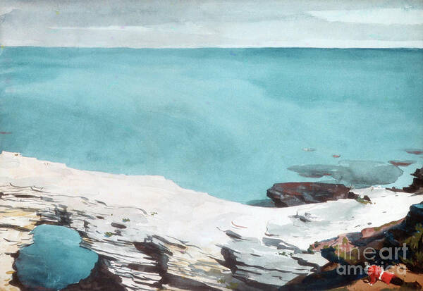 Winslow Homer Poster featuring the drawing Natural Bridge. Bermuda #2 by Winslow Homer