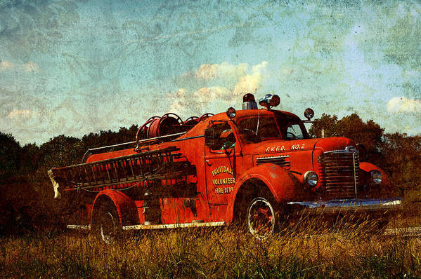 Fire Truck Poster featuring the photograph Old Fire Truck #1 by Off The Beaten Path Photography - Andrew Alexander
