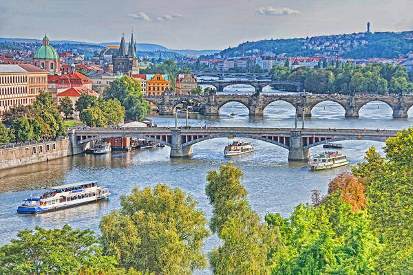 Czech Republic Poster featuring the photograph Prague Bridges #1 by Dennis Cox