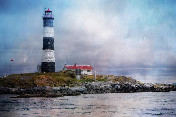 Lighthouse Poster featuring the photograph Lighthouse at Race Rocks by Marilyn Wilson
