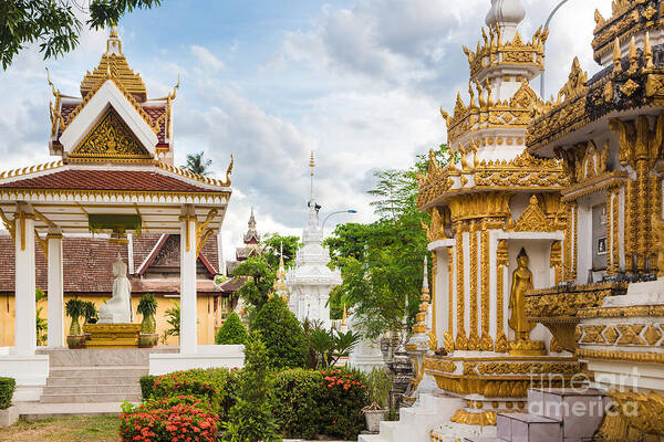 Buddhism Poster featuring the photograph Sisaket Temple in Vientiane #1 by Didier Marti