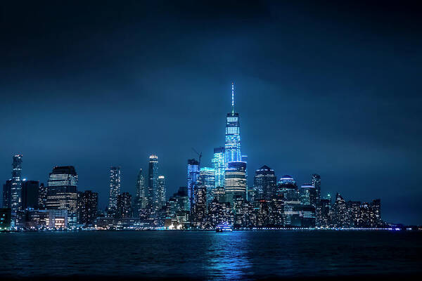 Skyline Poster featuring the photograph Skyline at Night #2 by Daniel Carvalho