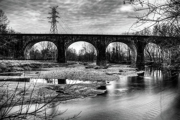 Black And White Poster featuring the photograph Thomas Viaduct in Black and White #1 by Dennis Dame
