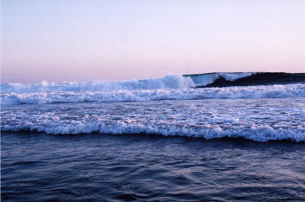Sunset Poster featuring the photograph Three Waves #1 by Lyle Crump