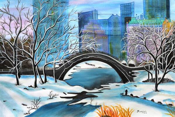 Winter Poster featuring the painting Winter in New York II by Manjiri Kanvinde