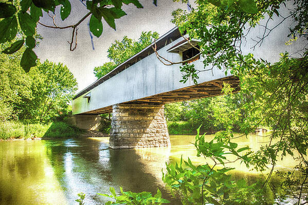  Covered Bridge Poster featuring the digital art 10704 Potter's Bridge by Pamela Williams