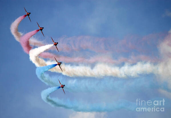 Red Arrows Poster featuring the photograph Red Arrows #11 by Ang El