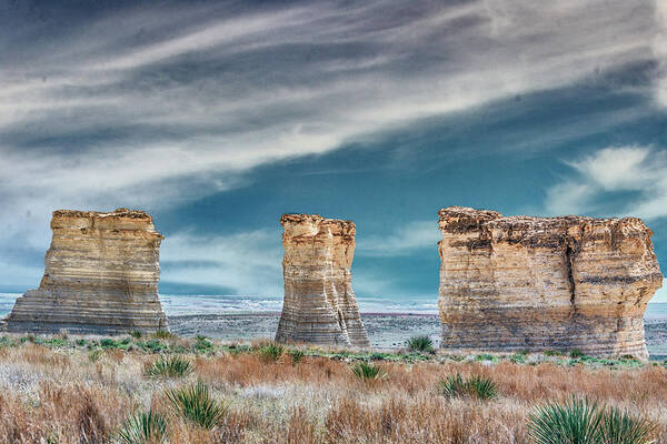 Kansas Poster featuring the photograph 11049 Monument Rocks by Pamela Williams