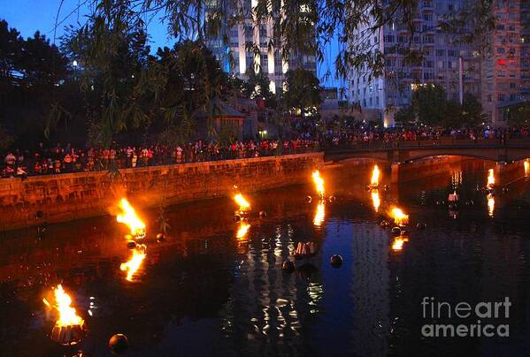 Providence Poster featuring the photograph WaterFire #18 by Deena Withycombe