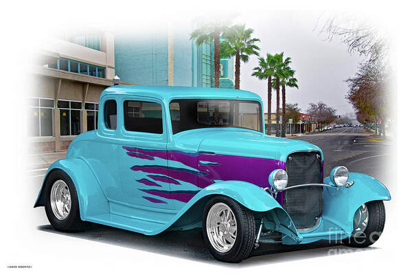 Auto Poster featuring the photograph 1932 Ford 'Down Town' Coupe by Dave Koontz