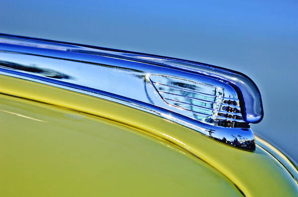 1947 Ford Super Deluxe Poster featuring the photograph 1947 Ford Super Deluxe Hood Ornament 2 by Jill Reger