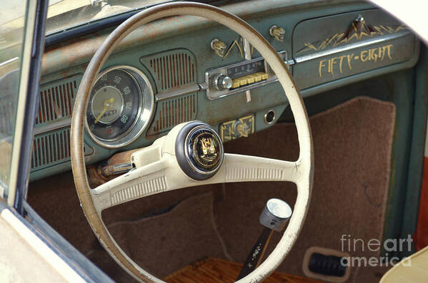 Cars Poster featuring the photograph 1958 Volkswagen Beetle Interior by Jason Freedman