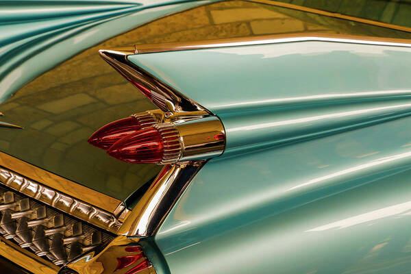 Automobile Poster featuring the photograph 1959 Cadillac Tail Light and Fin by Todd Bannor