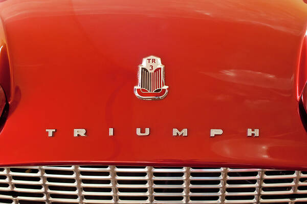 1960 Triumph Tr3 Poster featuring the photograph 1960 Triumph TR3 Emblem by Jill Reger