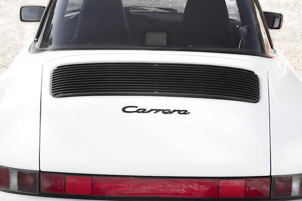 1987 Poster featuring the photograph 1987 White Porsche 911 Carrera Back by James BO Insogna
