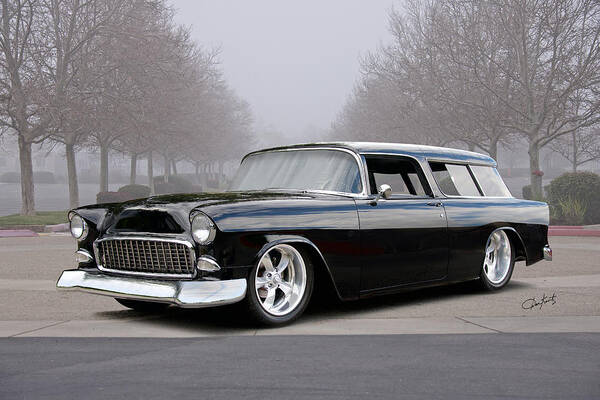 Auto Poster featuring the photograph 1955 Chevrolet Nomad Wagon #3 by Dave Koontz