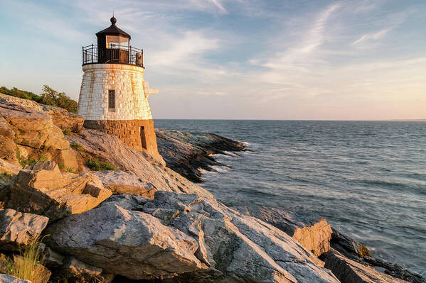 Blue Poster featuring the photograph Castle Hill Lighthouse, Newport, Rhode Island #2 by Dawna Moore Photography
