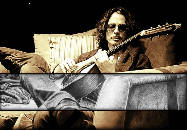 Chris Cornell Poster featuring the drawing Chris Cornell Drawing #1 by Jeffrey St Romain
