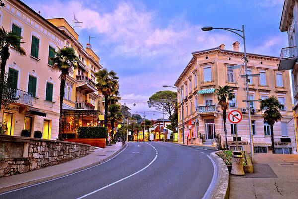 Opatija Poster featuring the photograph Colorful mediterranean street architecture of Opatija #2 by Brch Photography