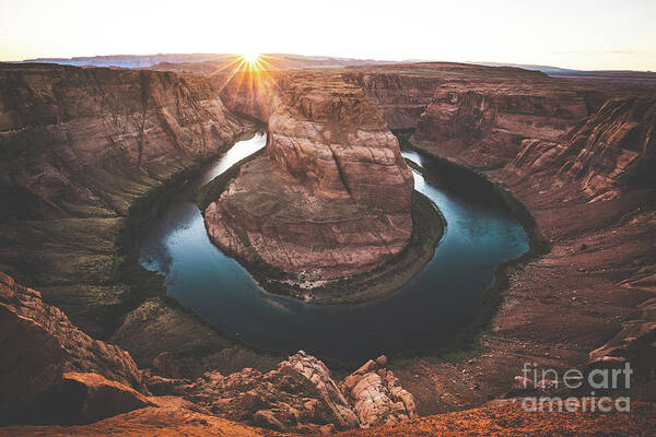 Usa Poster featuring the photograph Horseshoe Bend Sunset #2 by JR Photography