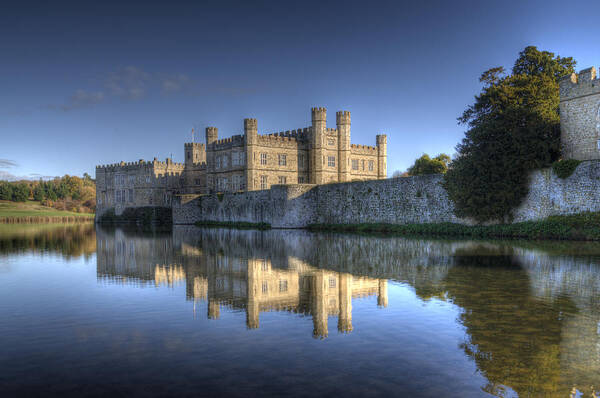 Leeds Castle Poster featuring the photograph Leeds Castle Reflections #1 by Chris Thaxter