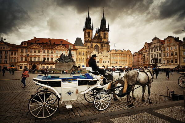 Prague Poster featuring the photograph Old Town Square buildings #2 by Songquan Deng