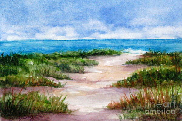 Beach Poster featuring the painting Path to the Beach #2 by Suzanne Krueger