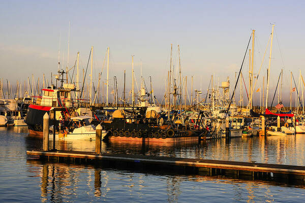 Sunset Poster featuring the photograph Santa Barbara Harbor #2 by Chris Smith
