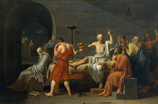 Socrates Poster featuring the painting The Death of Socrates by Jacques Louis David