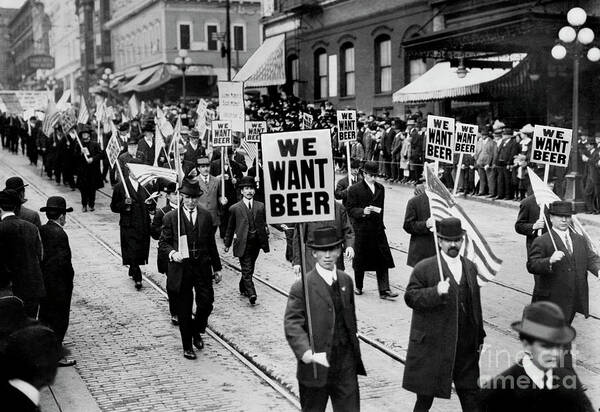 Prohibition Poster featuring the photograph We Want Beer #2 by Jon Neidert