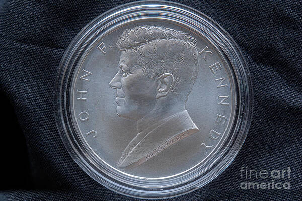 2015 Coin & Chronicles Set John F. Kennedy Poster featuring the photograph 2015 Silver Presidential Medal JFK by Randy Steele