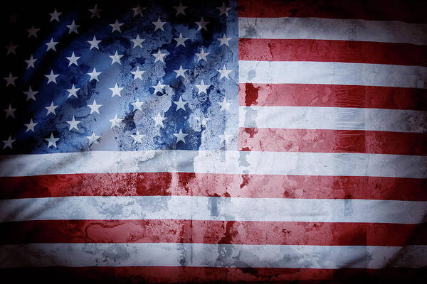 American Flag Poster featuring the photograph American flag 38 by Les Cunliffe