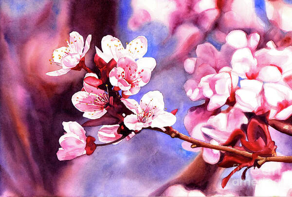 Cherry Blossoms Poster featuring the painting #233 Cherry Blossoms #233 by William Lum