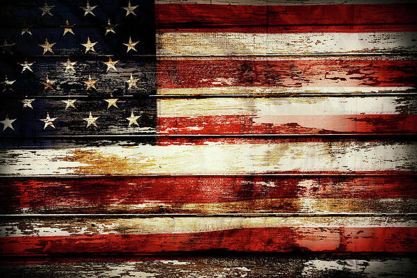 Flag Poster featuring the photograph American flag 8 by Les Cunliffe