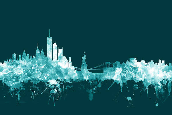 United States Poster featuring the digital art New York Skyline #26 by Michael Tompsett