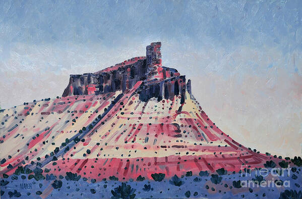 Oil Painting Poster featuring the painting Chimney Rock by Donald Maier