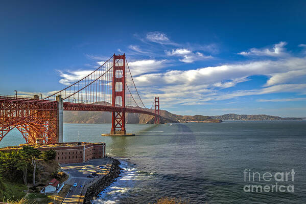 Golden Gate Bridge Poster featuring the photograph Golden Gate Suspension Bridge #3 by David Zanzinger