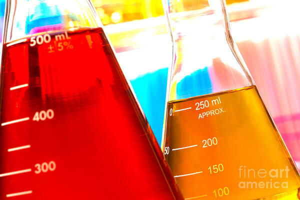 Chemistry Poster featuring the photograph Equipment in Science Research Lab #35 by Olivier Le Queinec