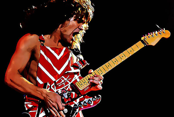 Eddie Van Halen Poster featuring the mixed media Eddie Van Halen Art #4 by Marvin Blaine