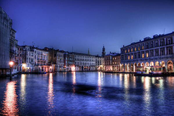 Venice Poster featuring the photograph Venice by night by Andrea Barbieri