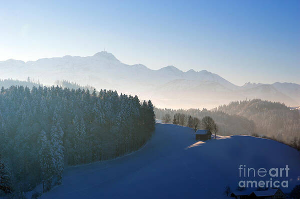 Snow Mountains Poster featuring the photograph Winter in Switzerland #4 by Susanne Van Hulst