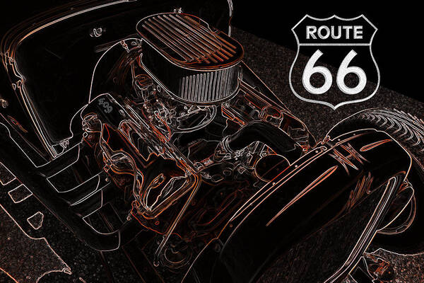 Route 66 Poster featuring the digital art 409 Powered by Darrell Foster